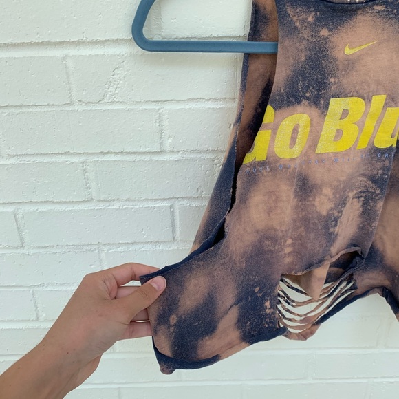 Restyled Distressed Nike Michigan Crop Tank - Picture 6 of 10